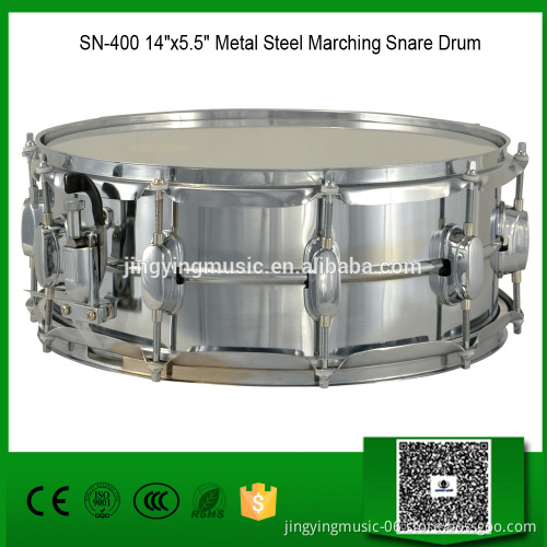 SN-400 14" x5.5" Metal Steel Marching Snare Drum
